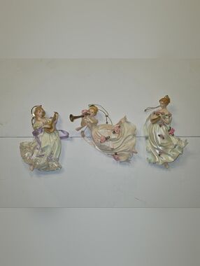Vtg Set of 3 Musical Angels Ornament Heirloom Collection Ashton Drake Victorian